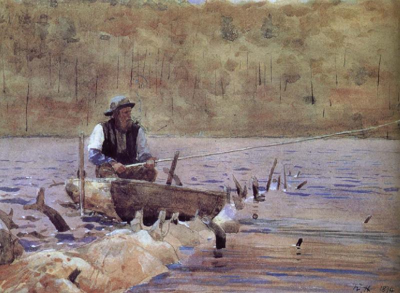 Winslow Homer Anglers on the boat China oil painting art